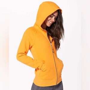 Lululemon Scuba Full Zip Fleece Hoodie Vivid Amber Orange Sz 8